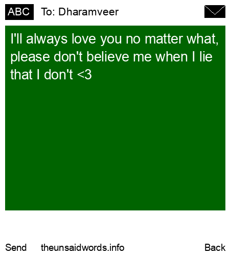 unsent message to Dharamveer 