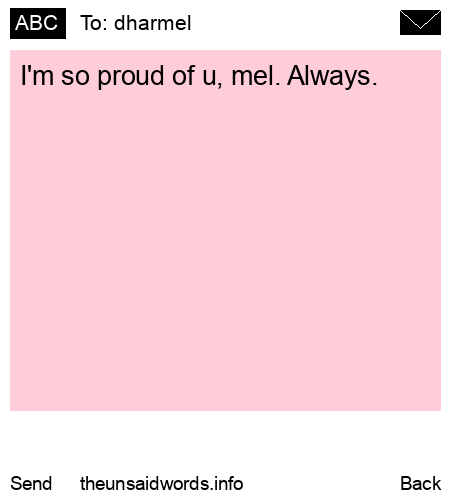 unsent message to dharmel