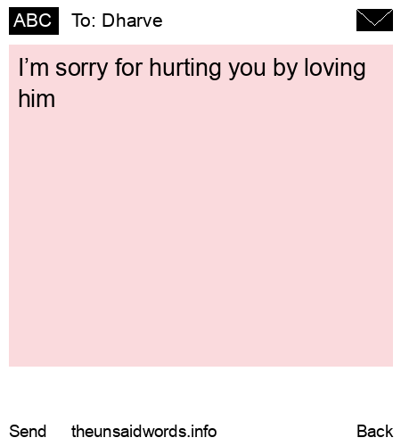 unsent message to Dharve