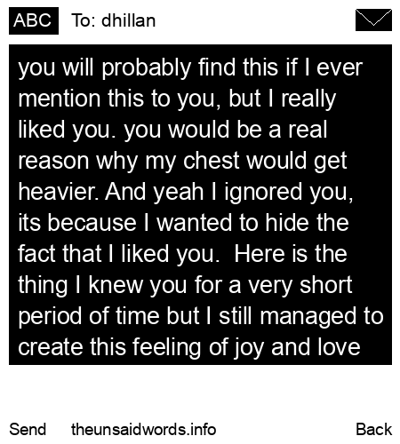 unsent message to dhillan