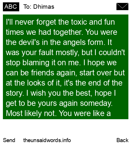 unsent message to Dhimas