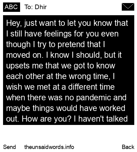 unsent message to Dhir