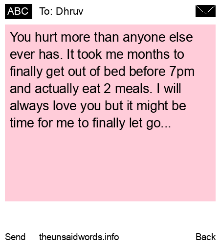unsent message to Dhruv