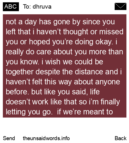 unsent message to dhruva