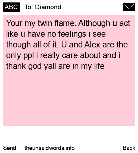 unsent message to Diamond