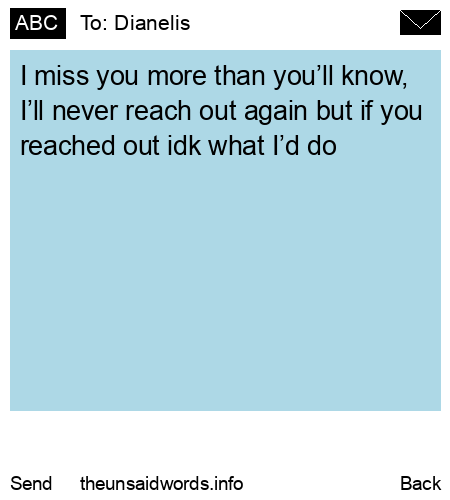unsent message to Dianelis 