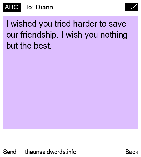 unsent message to Diann