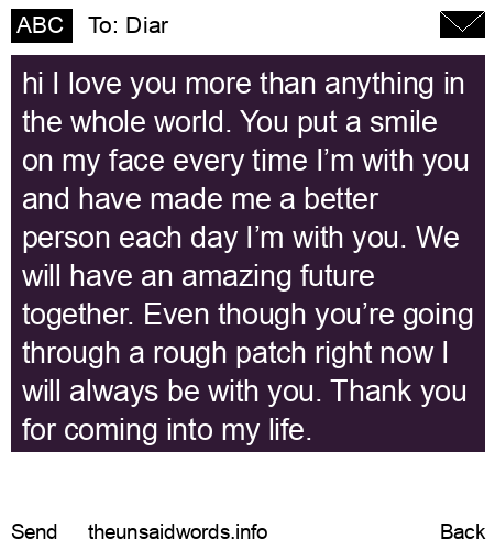 unsent message to Diar