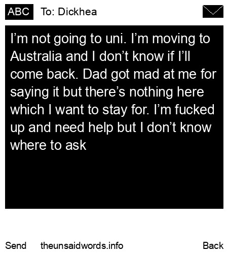 unsent message to Dickhea