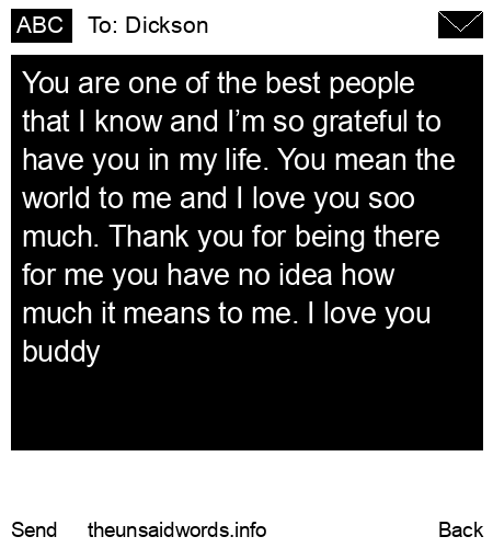 unsent message to Dickson