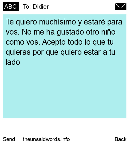 unsent message to Didier