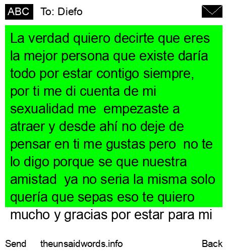 unsent message to Diefo