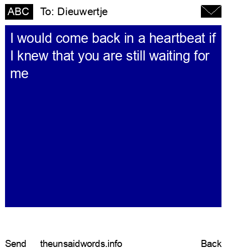 unsent message to Dieuwertje 