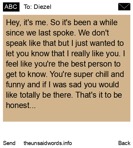 unsent message to Diezel