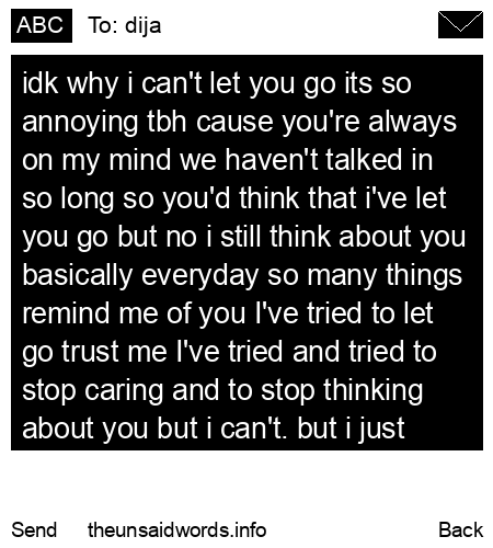 unsent message to dija