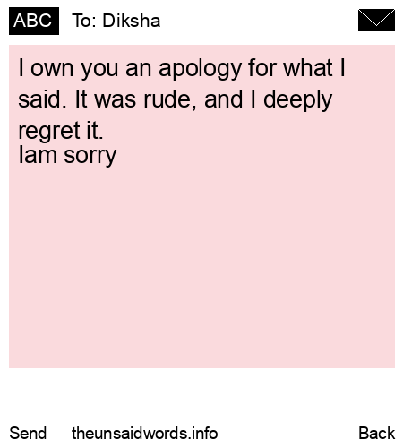 unsent message to Diksha