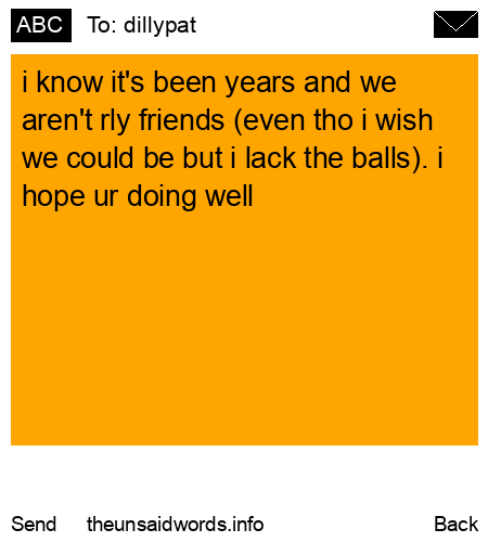 unsent message to dillypat