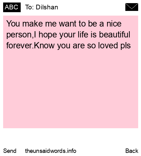 unsent message to Dilshan
