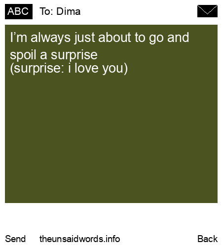 unsent message to Dima