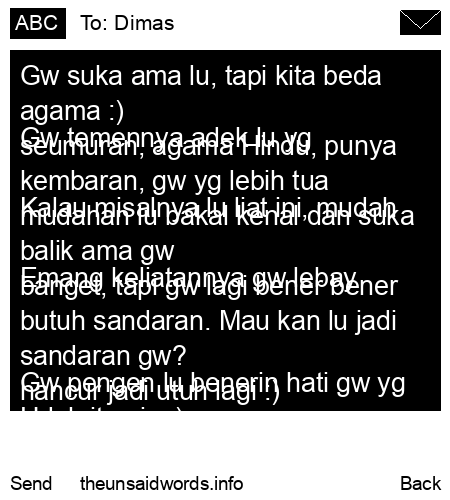 unsent message to Dimas