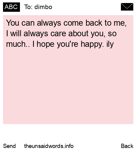 unsent message to dimbo
