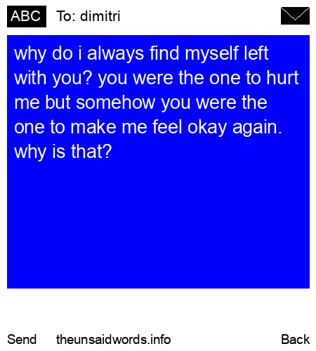 unsent message to dimitri