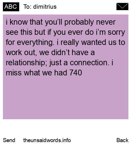 unsent message to dimitrius