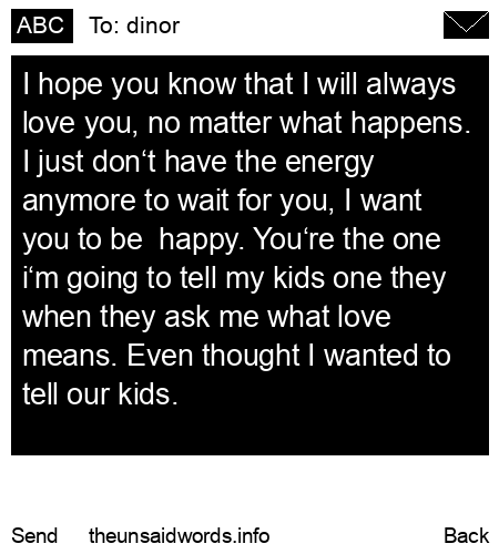 unsent message to dinor