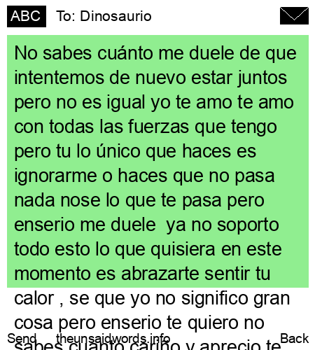 unsent message to Dinosaurio