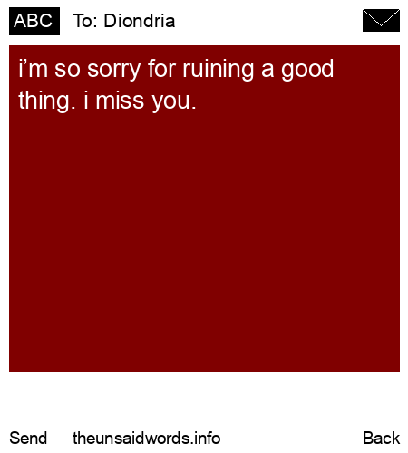 unsent message to Diondria