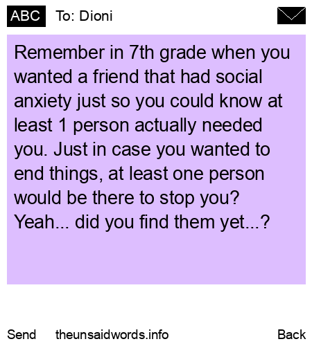 unsent message to Dioni