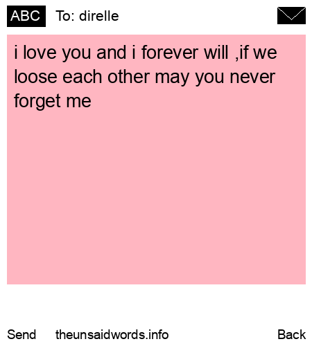 unsent message to direlle