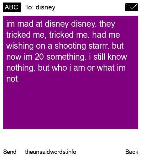unsent message to disney