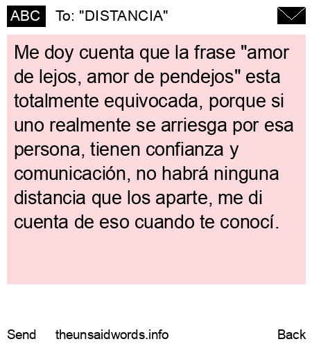unsent message to "DISTANCIA"