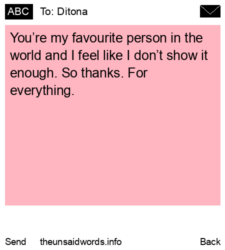 unsent message to Ditona