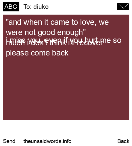 unsent message to diuko