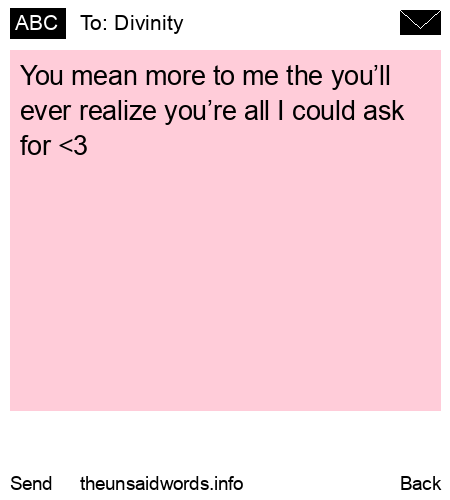 unsent message to Divinity