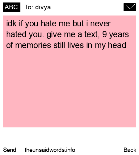 unsent message to divya