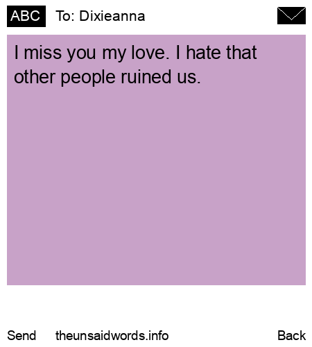 unsent message to Dixieanna