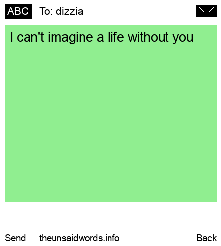 unsent message to dizzia