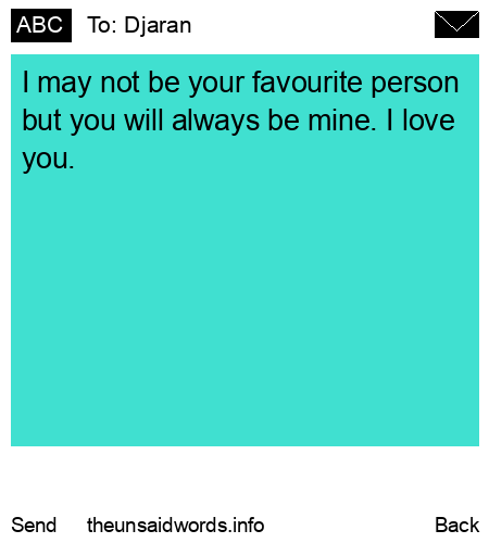 unsent message to Djaran
