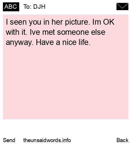 unsent message to DJH