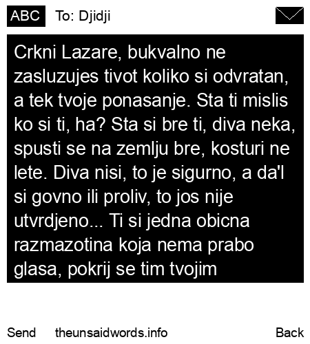 unsent message to Djidji