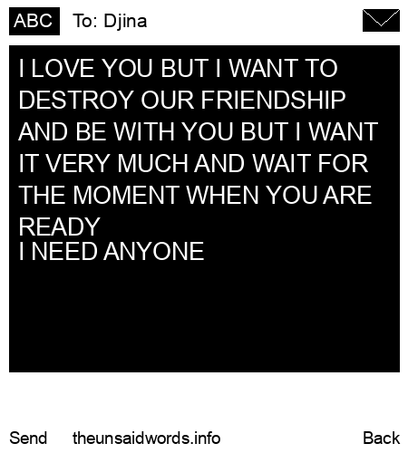 unsent message to Djina