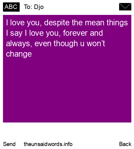 unsent message to Djo