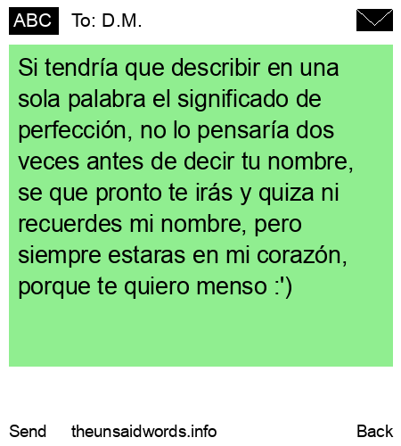 unsent message to D.M.
