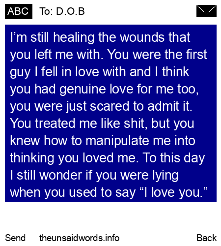 unsent message to D.O.B