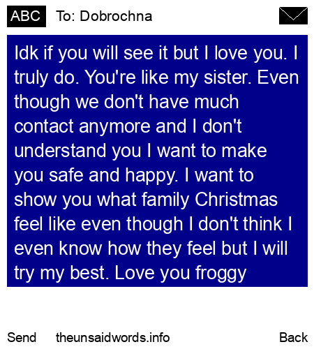 unsent message to Dobrochna