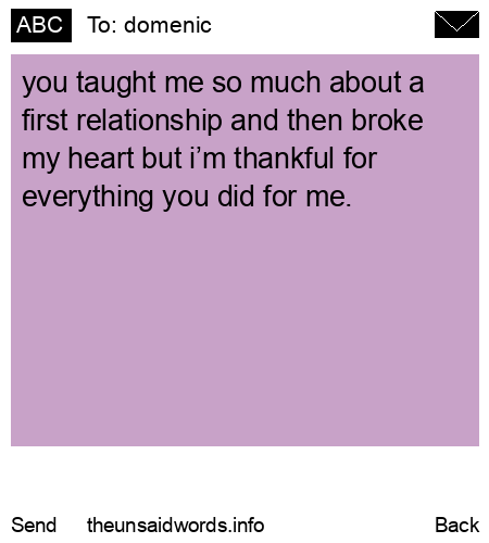 unsent message to domenic
