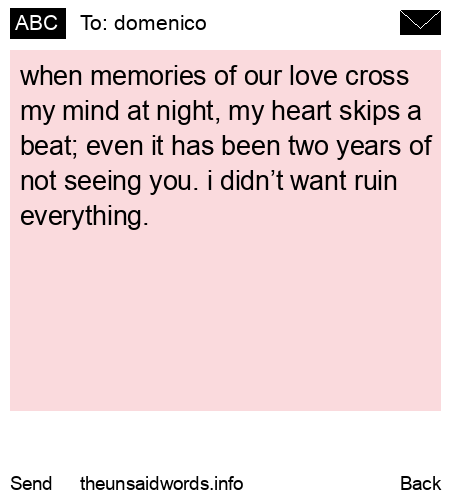 unsent message to domenico